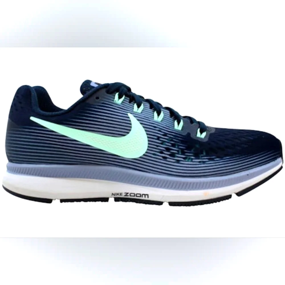Nike Air Zoom Pegasus 34 Running Shoes Navy/Mint Foam/Glacier Grey/Black Women 7